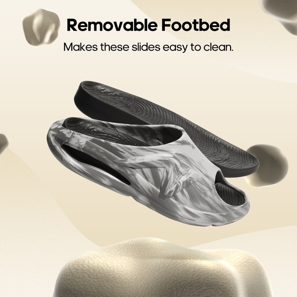 [Flow] Unisex Arch Support Slide Sandals  - LIGHT GREY-DARK GREY - 3